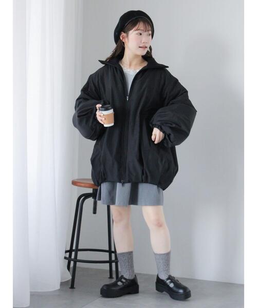 ehka sopo(エヘカソポ)の「バルーンジャケット(ノーカラージャケット・レディース・ブラック/カーキ・F)」の22枚目の写真