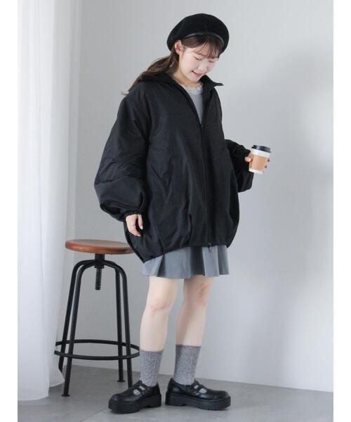 ehka sopo(エヘカソポ)の「バルーンジャケット(ノーカラージャケット・レディース・ブラック/カーキ・F)」の11枚目の写真