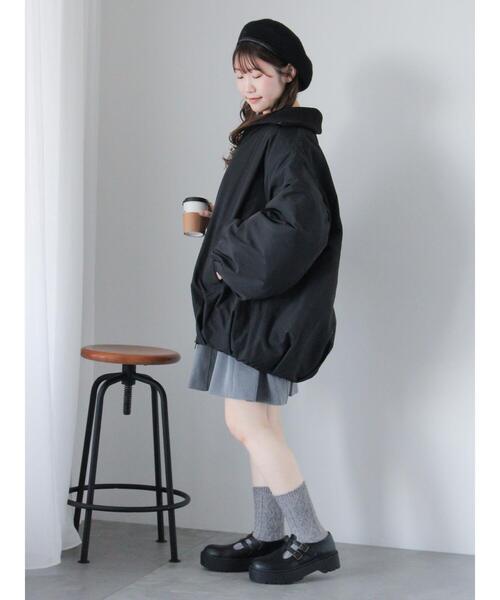 ehka sopo(エヘカソポ)の「バルーンジャケット(ノーカラージャケット・レディース・ブラック/カーキ・F)」の12枚目の写真