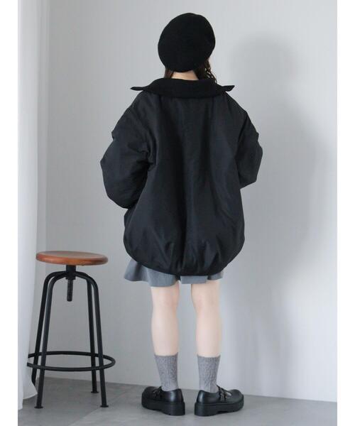 ehka sopo(エヘカソポ)の「バルーンジャケット(ノーカラージャケット・レディース・ブラック/カーキ・F)」の13枚目の写真