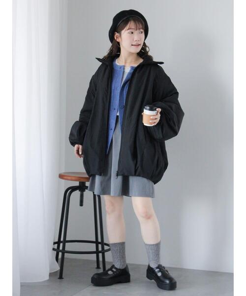 ehka sopo(エヘカソポ)の「バルーンジャケット(ノーカラージャケット・レディース・ブラック/カーキ・F)」の14枚目の写真
