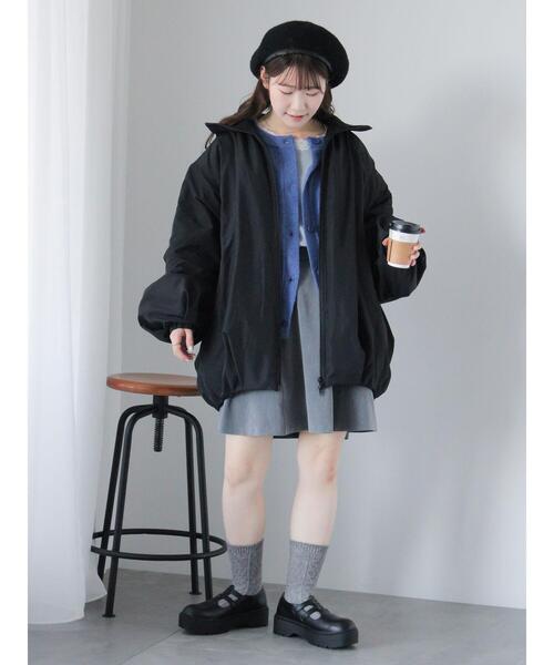 ehka sopo(エヘカソポ)の「バルーンジャケット(ノーカラージャケット・レディース・ブラック/カーキ・F)」の15枚目の写真