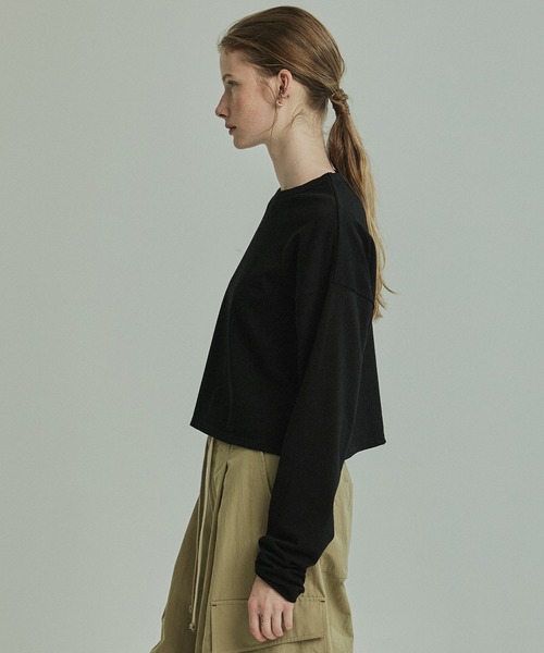 PUBLIC TOKYO（パブリックトウキョウ）の「【ZOZO限定予約受付中】コットンクロップドロンTEE（Tシャツ/カットソー・レディース・ホワイト/ブラック・FREE）」の18枚目の写真