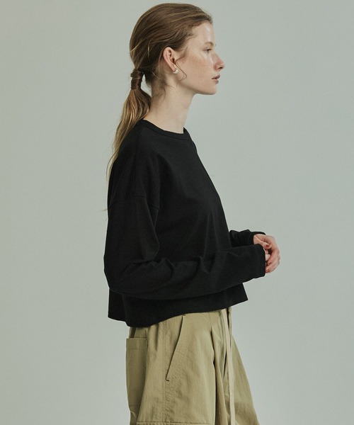 PUBLIC TOKYO（パブリックトウキョウ）の「【ZOZO限定予約受付中】コットンクロップドロンTEE（Tシャツ/カットソー・レディース・ホワイト/ブラック・FREE）」の20枚目の写真