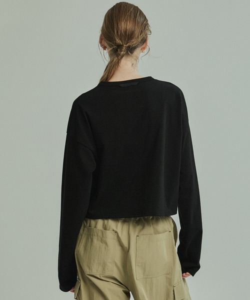 PUBLIC TOKYO（パブリックトウキョウ）の「【ZOZO限定予約受付中】コットンクロップドロンTEE（Tシャツ/カットソー・レディース・ホワイト/ブラック・FREE）」の19枚目の写真