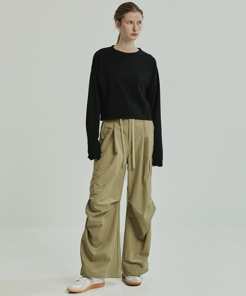 PUBLIC TOKYO（パブリックトウキョウ）の「【ZOZO限定予約受付中】コットンクロップドロンTEE（Tシャツ/カットソー・レディース・ホワイト/ブラック・FREE）」の9枚目の写真