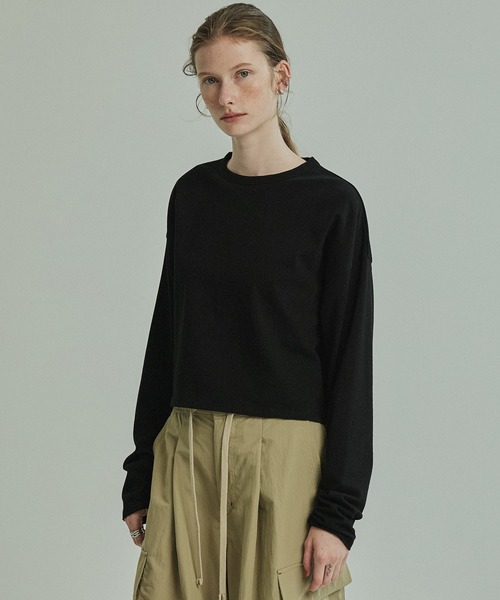 コットンクロップドロンTEE（Tシャツ/カットソー）｜PUBLIC TOKYO