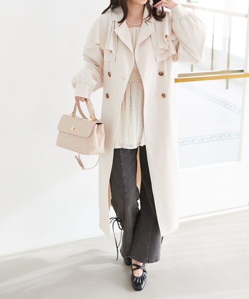 MAJESTIC LEGON（マジェスティックレゴン）の「クラシカルハンドバッグ（ハンドバッグ・レディース・ベージュ/ブラック・FREE）」の8枚目の写真