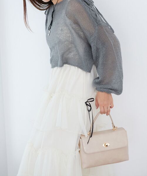 MAJESTIC LEGON（マジェスティックレゴン）の「クラシカルハンドバッグ（ハンドバッグ・レディース・ベージュ/ブラック・FREE）」の10枚目の写真