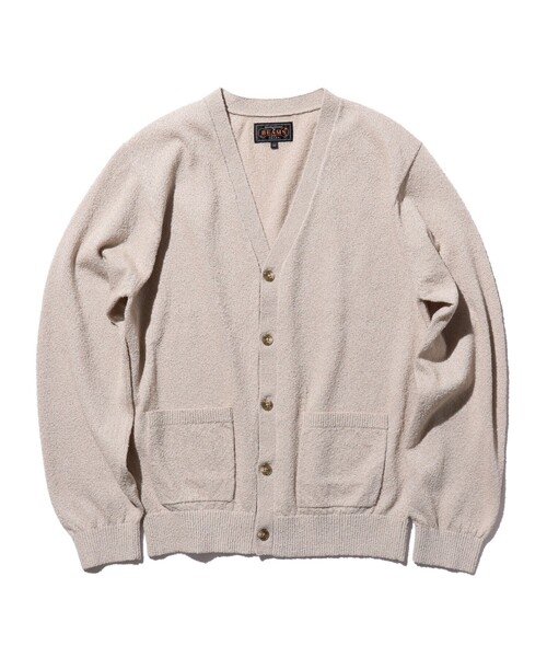 BEAMS PLUS(ビームスプラス)の「ブークレ カーディガン(カーディガン/ボレロ・メンズ・オリーブ/サックスブルー/ベージュ/オレンジ・M/XL/S/L)」の2枚目の写真
