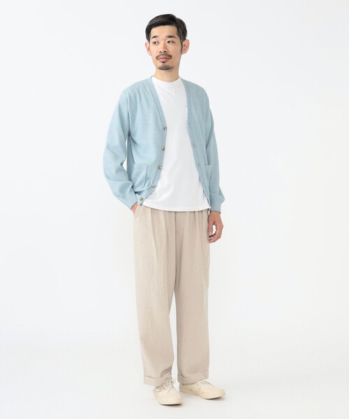 BEAMS PLUS(ビームスプラス)の「ブークレ カーディガン(カーディガン/ボレロ・メンズ・オリーブ/サックスブルー/ベージュ/オレンジ・M/XL/S/L)」の6枚目の写真