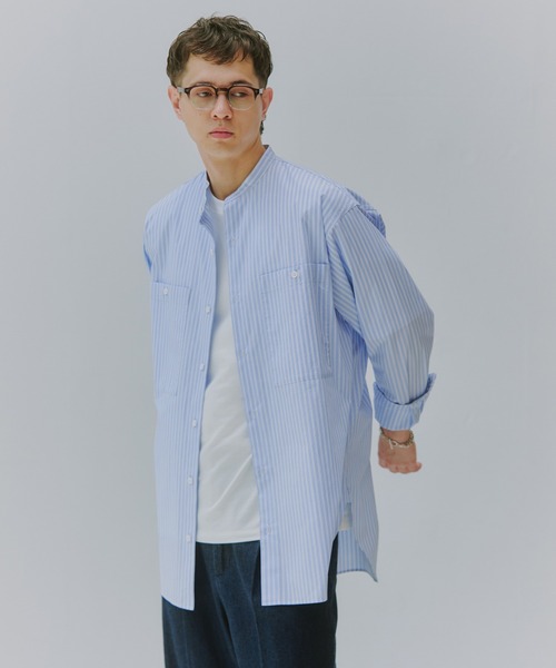 NewAnce（ニュアンス）の「【NewAnce】Band Coller Shirts（シャツ/ブラウス・メンズ・ブルー系その他2/ブルー系その他・FREE）」の9枚目の写真