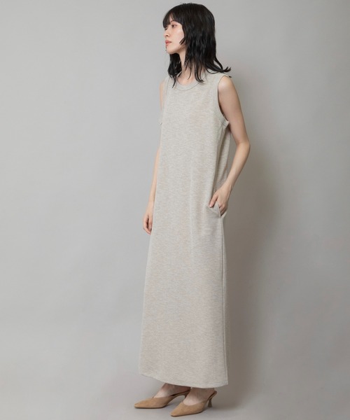 Munich（ミューニック）の「【防シワ】【イージーケア】ダブルフェイスジャージマキシワンピース（ワンピース・レディース・ベージュ/ブラック/キナリ・FREE）」の5枚目の写真