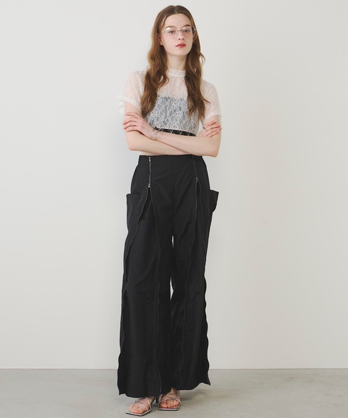 VIOLETTA(ヴィオレッタ)の「ロングファスナーナイロンパンツ(その他パンツ・レディース・ブラック/レッド・S/M)」の19枚目の写真