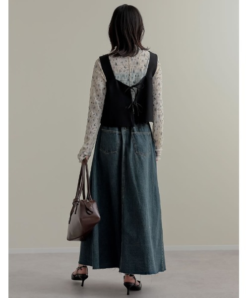 Re:EDIT（リエディ）の「[2025SS COLLECTION]前後2WAYストレッチミックスツイルビスチェ（ベスト・レディース・チャコールグレー/ブラック/ブラウン・MEDIUM/LARGE）」の16枚目の写真