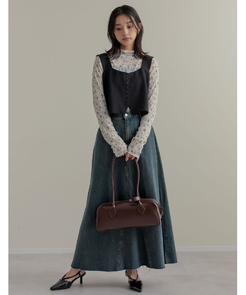 Re:EDIT（リエディ）の「[2025SS COLLECTION]前後2WAYストレッチミックスツイルビスチェ（ベスト・レディース・チャコールグレー/ブラック/ブラウン・MEDIUM/LARGE）」の17枚目の写真