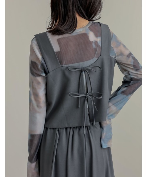 Re:EDIT（リエディ）の「[2025SS COLLECTION]前後2WAYストレッチミックスツイルビスチェ（ベスト・レディース・チャコールグレー/ブラック/ブラウン・MEDIUM/LARGE）」の21枚目の写真