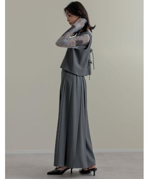 Re:EDIT（リエディ）の「[2025SS COLLECTION]前後2WAYストレッチミックスツイルビスチェ（ベスト・レディース・チャコールグレー/ブラック/ブラウン・MEDIUM/LARGE）」の20枚目の写真