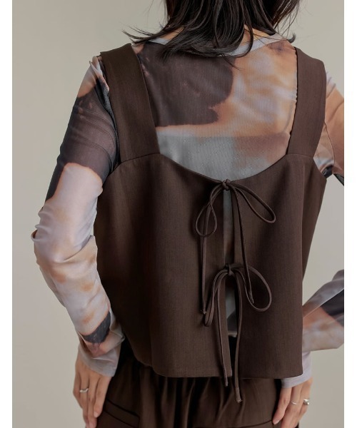 Re:EDIT（リエディ）の「[2025SS COLLECTION]前後2WAYストレッチミックスツイルビスチェ（ベスト・レディース・チャコールグレー/ブラック/ブラウン・MEDIUM/LARGE）」の10枚目の写真