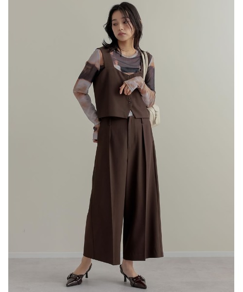 Re:EDIT（リエディ）の「[2025SS COLLECTION]前後2WAYストレッチミックスツイルビスチェ（ベスト・レディース・チャコールグレー/ブラック/ブラウン・MEDIUM/LARGE）」の13枚目の写真