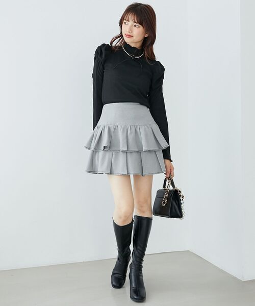 MAJESTIC LEGON(マジェスティックレゴン)の「Ladyライクパワショルトップス(Tシャツ/カットソー・レディース・オフホワイト/ブラック/ピンク・MEDIUM)」の7枚目の写真