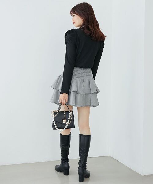 MAJESTIC LEGON(マジェスティックレゴン)の「Ladyライクパワショルトップス(Tシャツ/カットソー・レディース・オフホワイト/ブラック/ピンク・MEDIUM)」の9枚目の写真