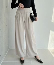 【Eclat one】タック ベーシック ワイドパンツ