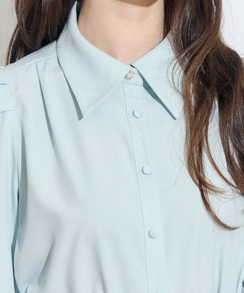 SWINGLE（スウィングル）の「レース切替スリーブシャツブラウス（シャツ/ブラウス・レディース・ネイビー/ミント/ピンク/ライトベージュ・FREE）」の18枚目の写真