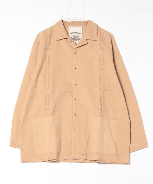 Kahiko(カヒコ)の「【Kahiko】SURF&Palms ディーンMEN'S開襟シャツ(シャツ/ブラウス・メンズ・ブラック/ブラウン/ベージュ・FREE)」の1枚目の写真