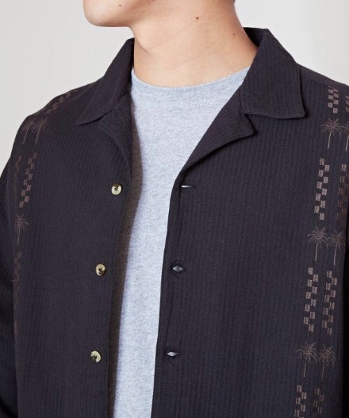 Kahiko(カヒコ)の「【Kahiko】SURF&Palms ディーンMEN'S開襟シャツ(シャツ/ブラウス・メンズ・ブラック/ブラウン/ベージュ・FREE)」の5枚目の写真