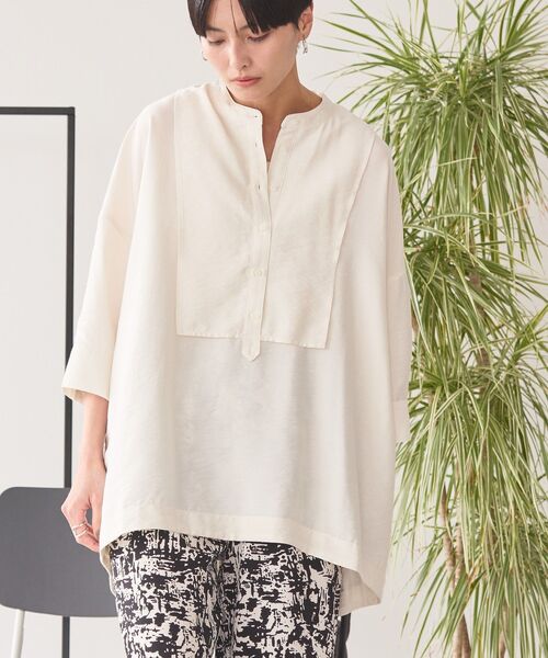 セール 40%OFF】ハーフプラケット バンドカラーオックスシャツ