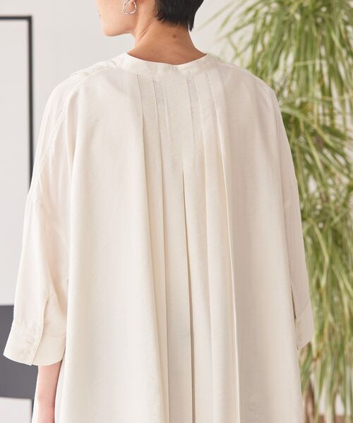 WEB限定】接触冷感バンドカラーチュニック（シャツ/ブラウス