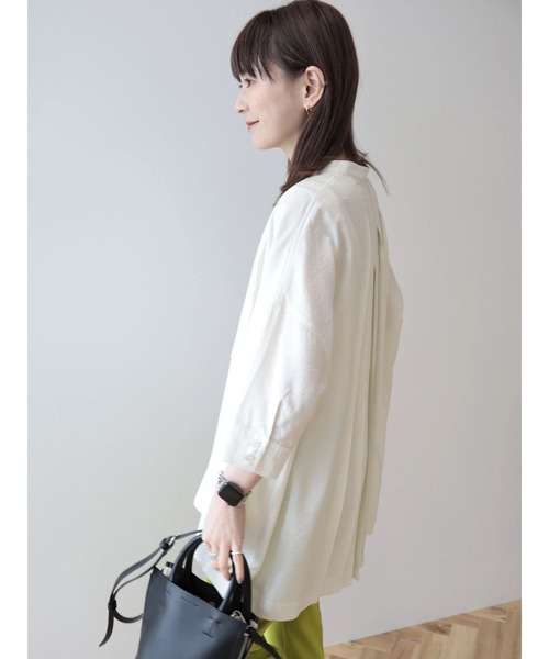AMERICAN HOLIC（アメリカンホリック）の「【WEB限定】接触冷感バンドカラーチュニック（シャツ/ブラウス・レディース・アイボリー/ブラック・M/L）」の6枚目の写真