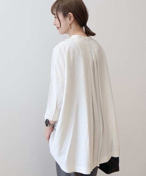 AMERICAN HOLIC（アメリカンホリック）の「【WEB限定】接触冷感バンドカラーチュニック（シャツ/ブラウス・レディース・アイボリー/ブラック・M/L）」の16枚目の写真