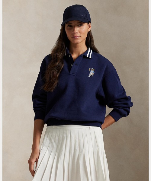 【POLO RALPH LAUREN】ロングスリーブ ポロシャツ　RLX RLX）スリム フィット リブニット ロングスリーブ ポロシャツ
