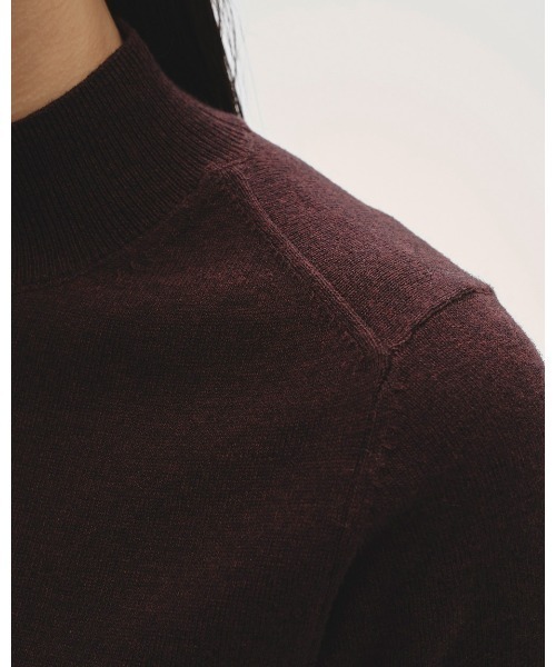 TODAYFUL(トゥデイフル)の「Halfsleeve Highgauge Knit(Tシャツ/カットソー・レディース・バーガンディー/キナリ/チャコールグレー・FREE)」の6枚目の写真