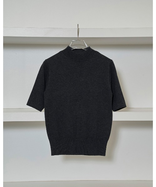 TODAYFUL(トゥデイフル)の「Halfsleeve Highgauge Knit(Tシャツ/カットソー・レディース・バーガンディー/キナリ/チャコールグレー・FREE)」の9枚目の写真