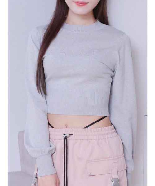 EATME（イートミー）の「ロゴニットプルオーバー（ニット/セーター・レディース・アイボリー/ライトグレー/ピンク・FREE）」の2枚目の写真