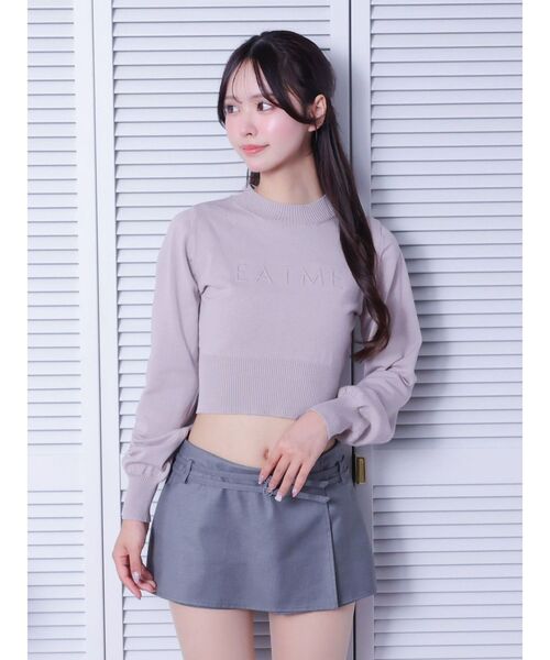 EATME（イートミー）の「ロゴニットプルオーバー（ニット/セーター・レディース・アイボリー/ライトグレー/ピンク・FREE）」の4枚目の写真