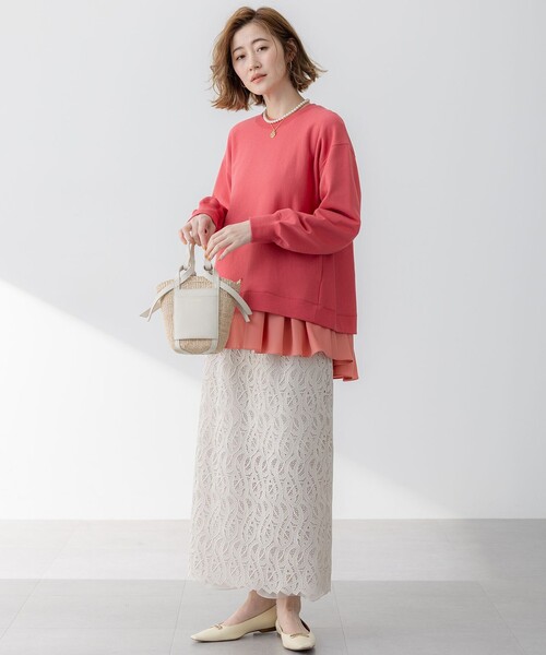 セール】【洗える】ジオメトリックレース Iライン スカート（スカート