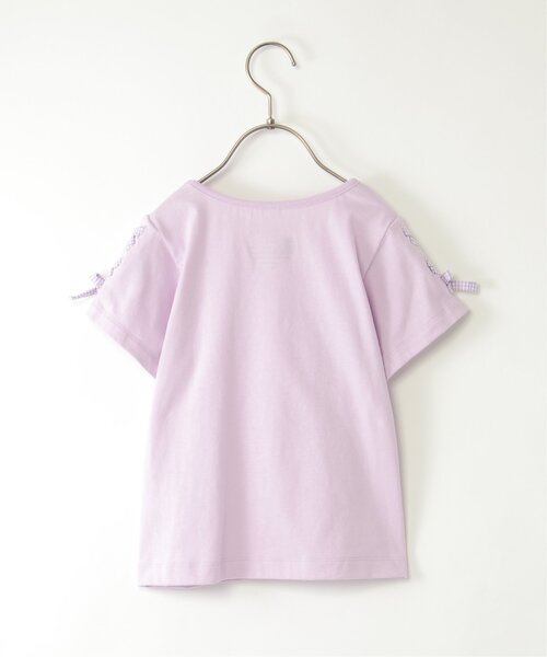 ikka(イッカ)の「袖ギンガムレースアップTシャツ(120~160cm)(Tシャツ/カットソー・キッズ・ダークラベンダー/オフホワイト/ミント・120/160/150/140/130)」の11枚目の写真
