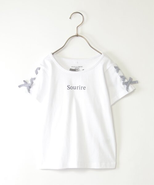 ikka(イッカ)の「袖ギンガムレースアップTシャツ(120~160cm)(Tシャツ/カットソー・キッズ・ダークラベンダー/オフホワイト/ミント・120/160/150/140/130)」の20枚目の写真