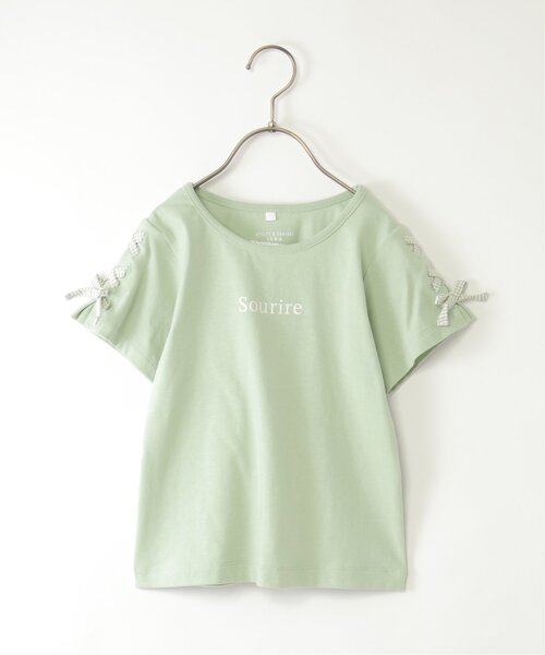 ikka(イッカ)の「袖ギンガムレースアップTシャツ(120~160cm)(Tシャツ/カットソー・キッズ・ダークラベンダー/オフホワイト/ミント・120/160/150/140/130)」の21枚目の写真