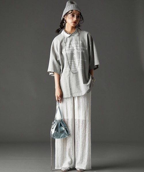 GEVS.(ジェイヴィス)の「ストレッチレースワイドパンツ<大きいサイズ有>GEVS.(その他パンツ・レディース・ブラック/オフホワイト・5L/4L/3L/LL/L/M)」の10枚目の写真