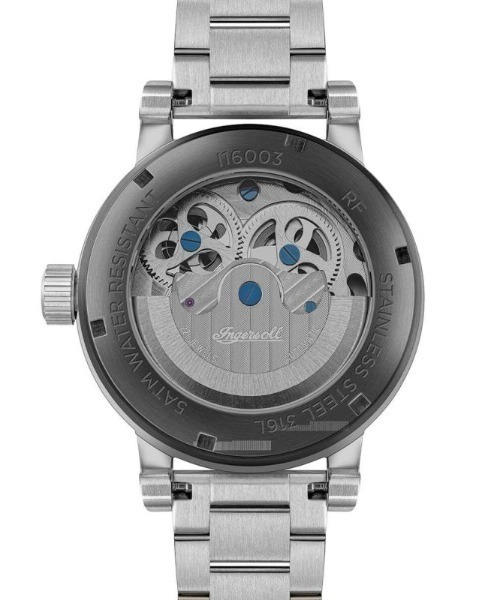 INGERSOLL(インガソール)の「「Ingersoll/インガソール」ザ アーク オートマチックウォッチ ブルー スケルトン ダイヤル シルバー ブレスレット 自動巻き 腕時計 メンズ(アナログ腕時計・メンズ・シルバー・FREE)」の5枚目の写真