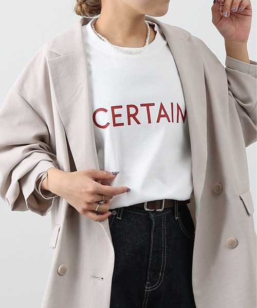 COLONY 2139(コロニートゥーワンスリーナイン)の「CERTAIN Tシャツ(Tシャツ/カットソー・レディース・ブラック/サックスブルー/チャコールグレー/ホワイト・FREE)」の1枚目の写真