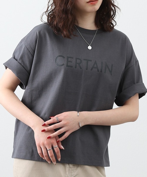 COLONY 2139(コロニートゥーワンスリーナイン)の「CERTAIN Tシャツ(Tシャツ/カットソー・レディース・ブラック/サックスブルー/チャコールグレー/ホワイト・FREE)」の3枚目の写真