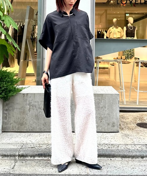 LOVELESS(ラブレス)の「フェザースパンコールパンツ(その他パンツ・レディース・ブラック/オフホワイト・34/36)」の3枚目の写真