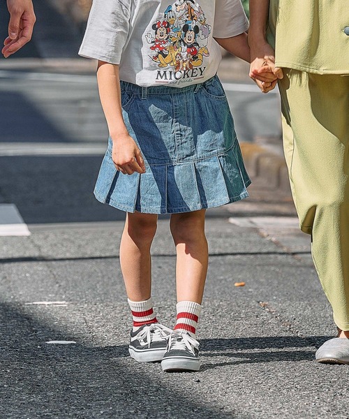 FOUND GOOD（ファウンドグッド）の「G/デニムプリーツSK（スカート・キッズ・ブルー系5/ネイビー・120cm/150cm/130cm/140cm）」の5枚目の写真