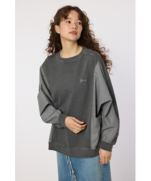 RODEO CROWNS WIDE BOWL（ロデオクラウンズワイドボウル）の「ピグメントバック切替トップス（その他トップス・レディース・クリアレッド/アイボリー/ブラック/サックスブルー・FREE）」の3枚目の写真